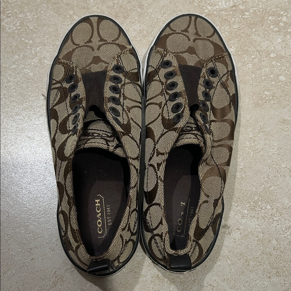 Coach Brown and Tan Sneakers